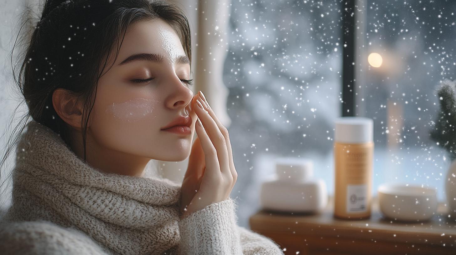 Woman enjoying Winter skin care
