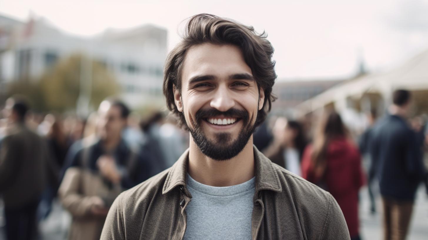 A smiling person with good posture
