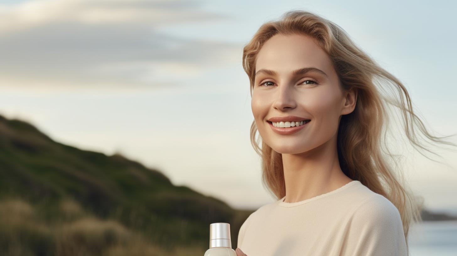 Smiling woman with healthy skin
