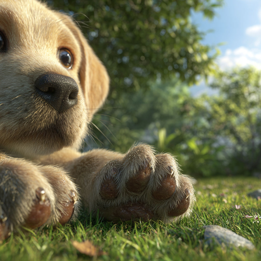 Close-up of a cute puppy outdoors showing signs of heat and needing cooling