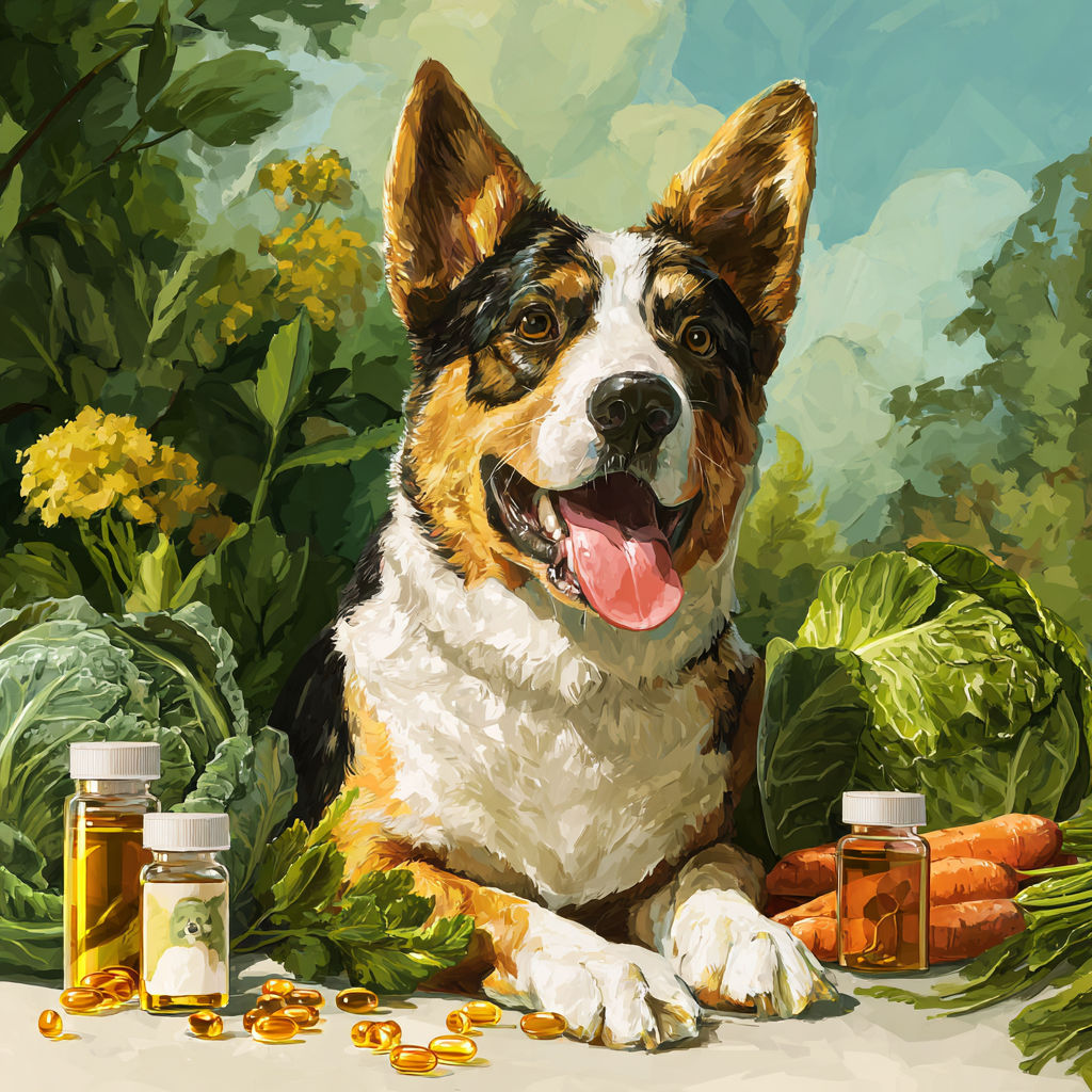 Write an important sentence that fits the content and highlights a happy, healthy dog with shiny coat and good skin health