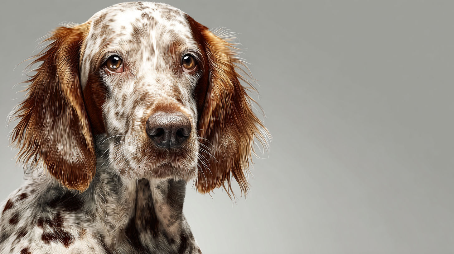 A realistic detailed image of a dog with patchy hair loss showing alopecia syndrome