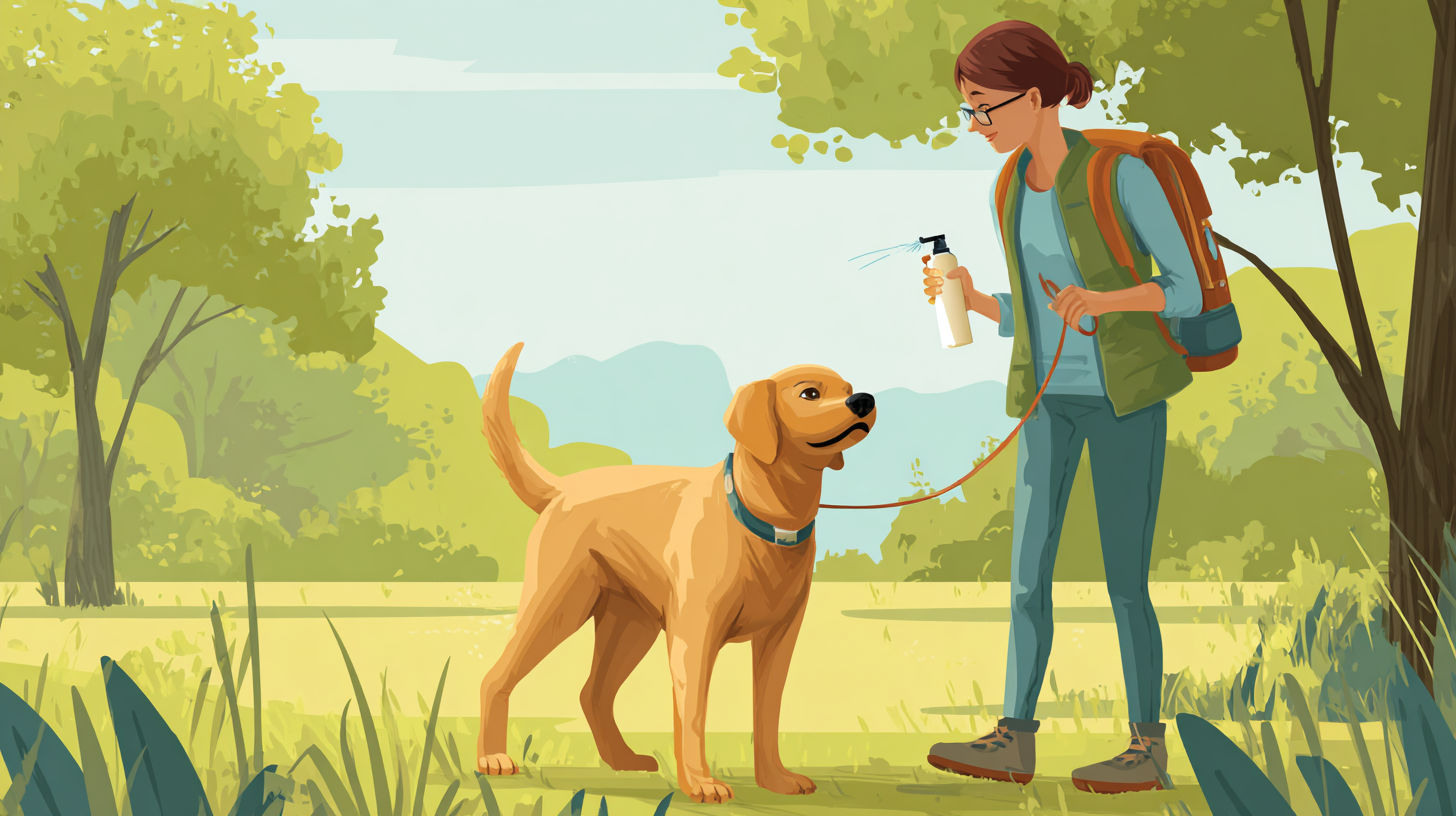 Dog owner walking their dog outdoors, emphasizing outdoor dog tick protection
